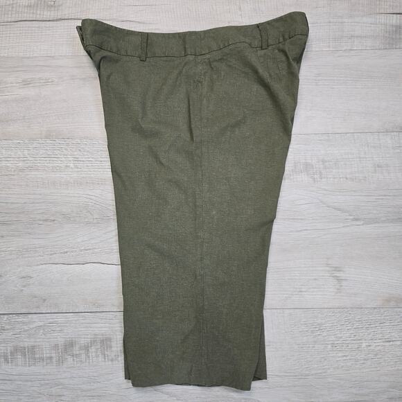 Lane Bryant Green Linen Twill Capri Pants Womens Plus 18 Flat Front High Waist - Picture 5 of 8
